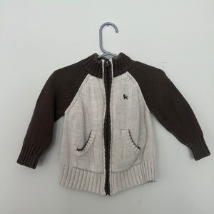 OLD NAVY 12-18 month tan and brown sweater zip up